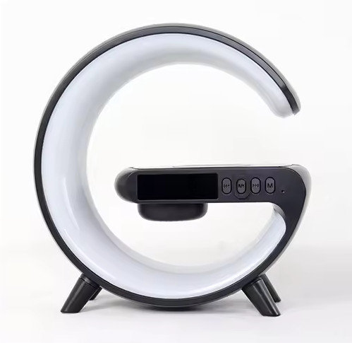 LAMPKA NOCNA LED lampa dźwiękowa ładowanie telefonu CZARNA kolory radio