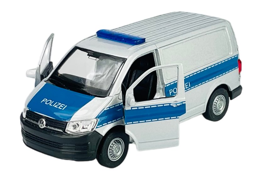 WELLY VW TRANSPORTER T6 VAN POLIZEI 1:34 SAMOCHÓD NOWY METALOWY MODEL