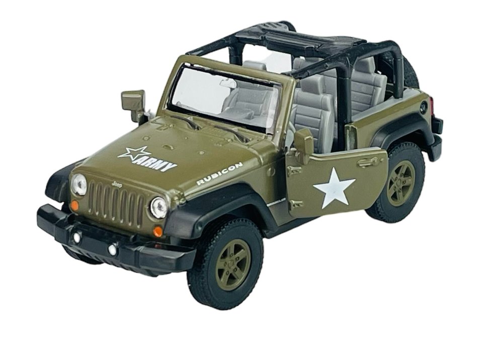 WELLY JEEP WRANGLER RUBICON BEZ DACHU WOJSKOWY 1:34 SAMOCHÓD NOWY METALOWY MODEL