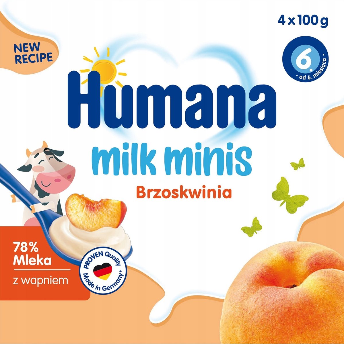 Humana Milk Minis Deserek jogurtowy po 6. miesiącu brzoskwinia 400 g
