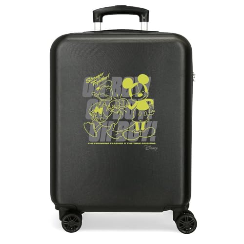 Joumma Disney Mickey Oh Boy Walizka kabinowa czarna 38 x 55 x 20 cm sztywne tworzywo ABS boczne zapięcie szyfrowe 35L 2 kg 4 koła podwójny bagaż ręczny, Czarny (Black), walizka kabinowa