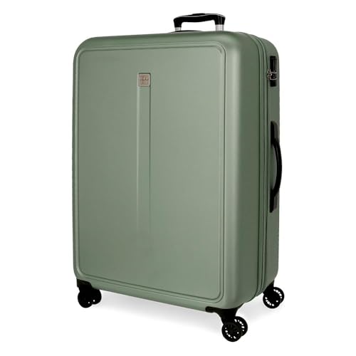 Roll Road Kambodża walizka średnia zielona 46 x 65 x 23 cm sztywne tworzywo ABS boczne zapięcie szyfrowe 56L 3,8 kg 4 podwójne koła, Zielony, średnia walizka