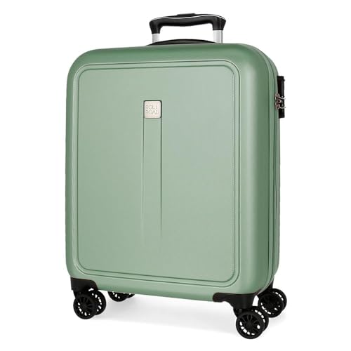 Roll Road Kambodża walizka kabinowa zielona 40 x 55 x 20 cm sztywne tworzywo ABS boczne zapięcie szyfrowe 37L 2,78 kg 4 podwójne koła bagaż ręczny, Zielony, walizka kabinowa