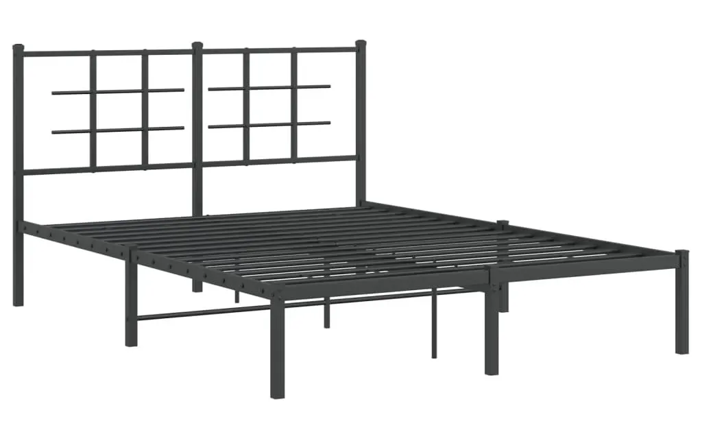 Czrane metalowe łóżko małżeńskie 140x200 cm L8-T53