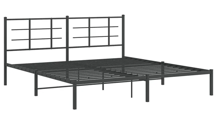 Czarne metalowe łóżko małżeńskie 180x200 cm - Laxo
