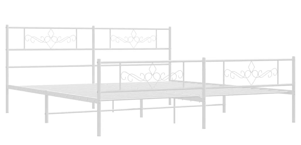 Białe metalowe łóżko rustykalne 200x200 cm N9-K70