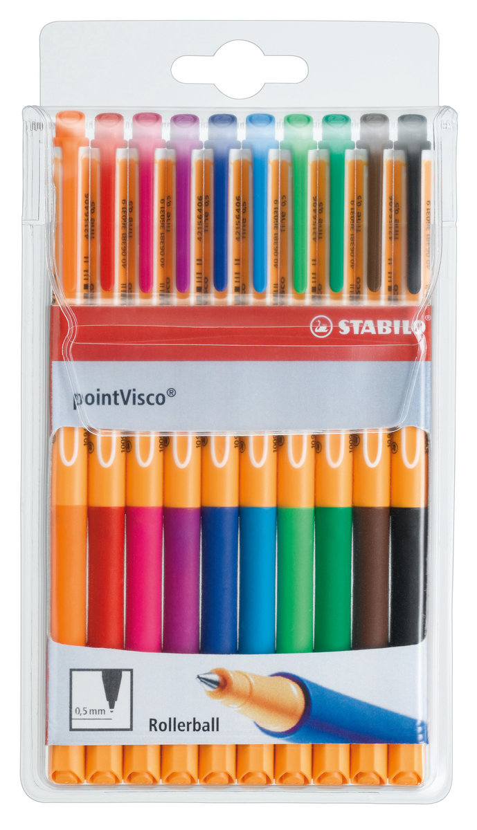 Stabilo, Pióro Żelowe Stabilo Point Visco Etui 10 Szt.