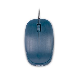 NGS FLAME BLUE - Mysz optyczna 1000dpi z przewodem USB, mysz do komputera lub laptopa z 3 przyciskami, oburęczna, niebieska