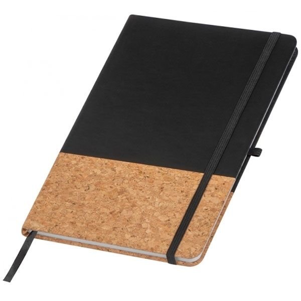 Notes A5 z elementami z korka NANTES czarny
