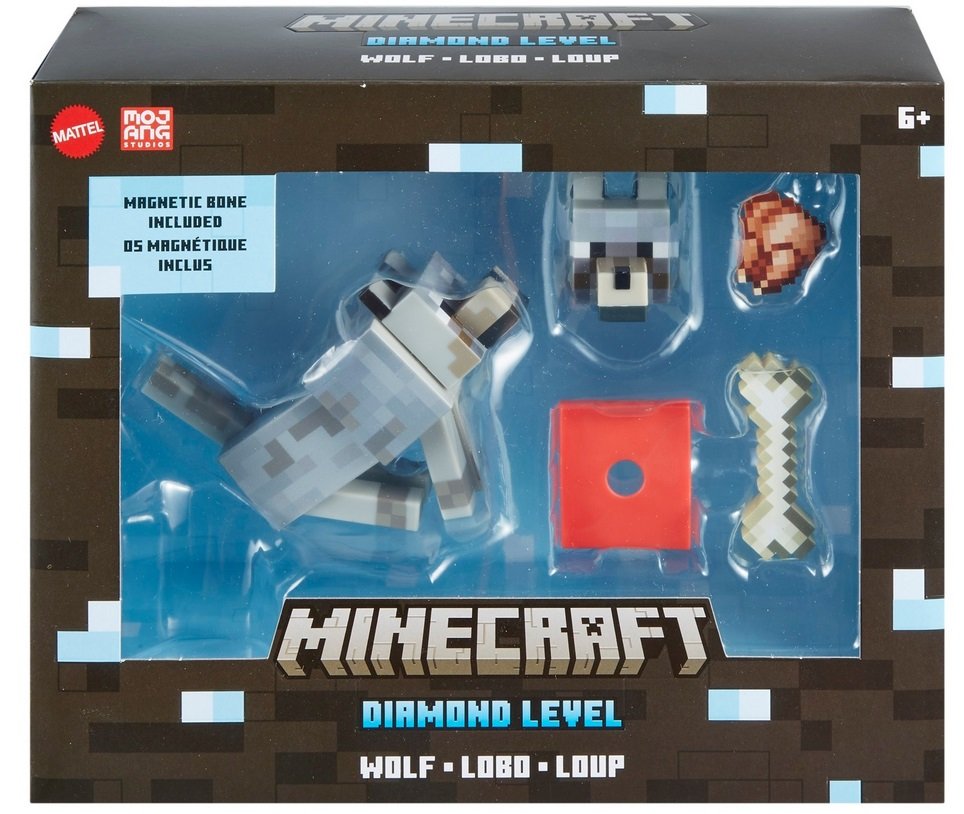 Minecraft Diamond Level Figurka Wilk akcesoria Mattel WOLF