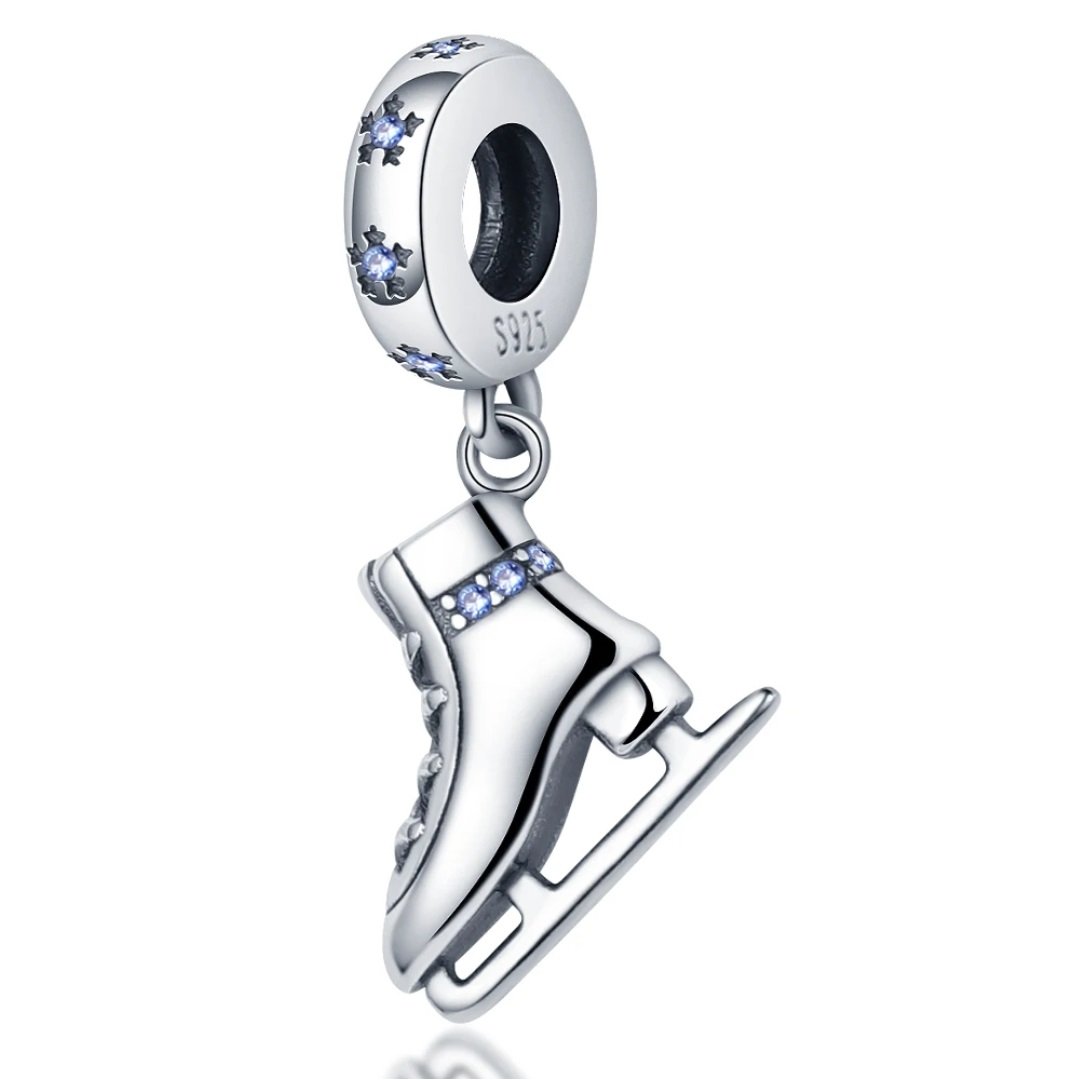 Zawieszka Srebro 925 Charms Koralik Do Pandora Łyżwa Zimowa