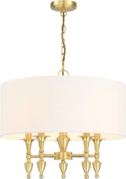 LAMPA WISZĄCA Austin mosiężne wykończenie, okrągły abażur, klasyczna