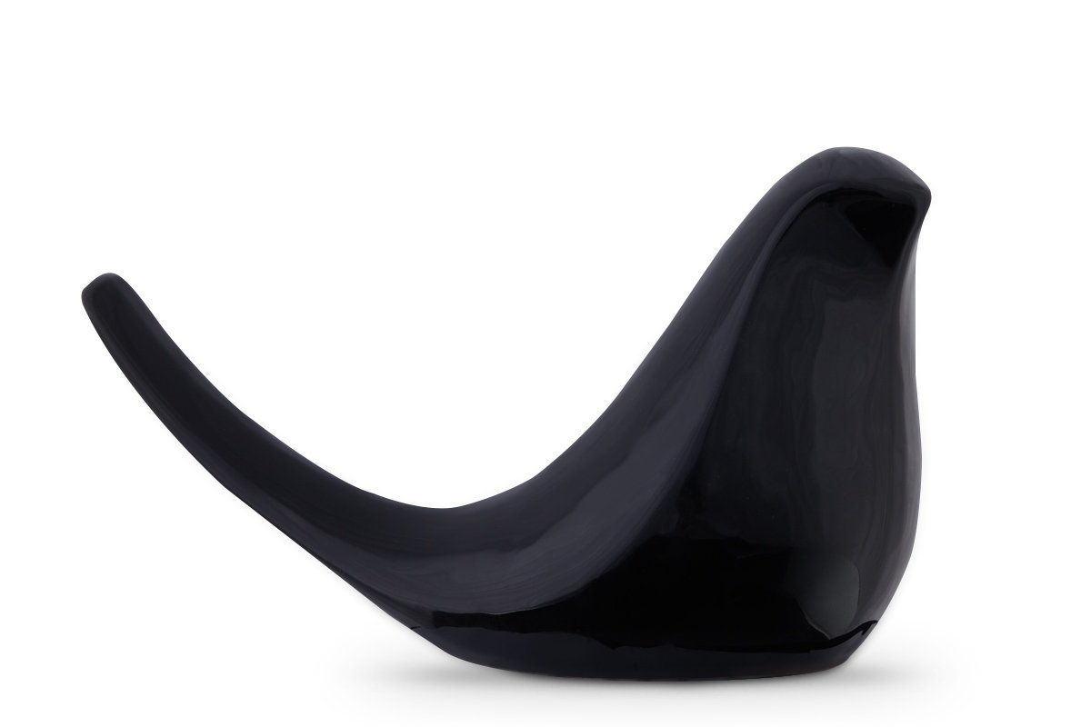 Figurka Ptak VELPO czarny, 20x11,5x8,5, ceramika