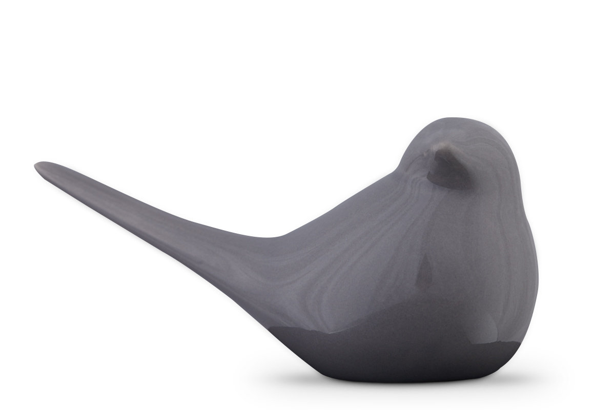 Figurka Ptak VELPO szary, 15,5x7,5x6, ceramika