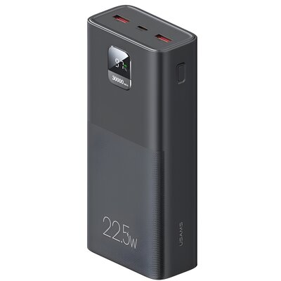 USAMS Powerbank PB68 30000mAh 20W PD+QC 3.0 Fast charging Digital Display czarny/black XY 30KCD19101 US-CD191