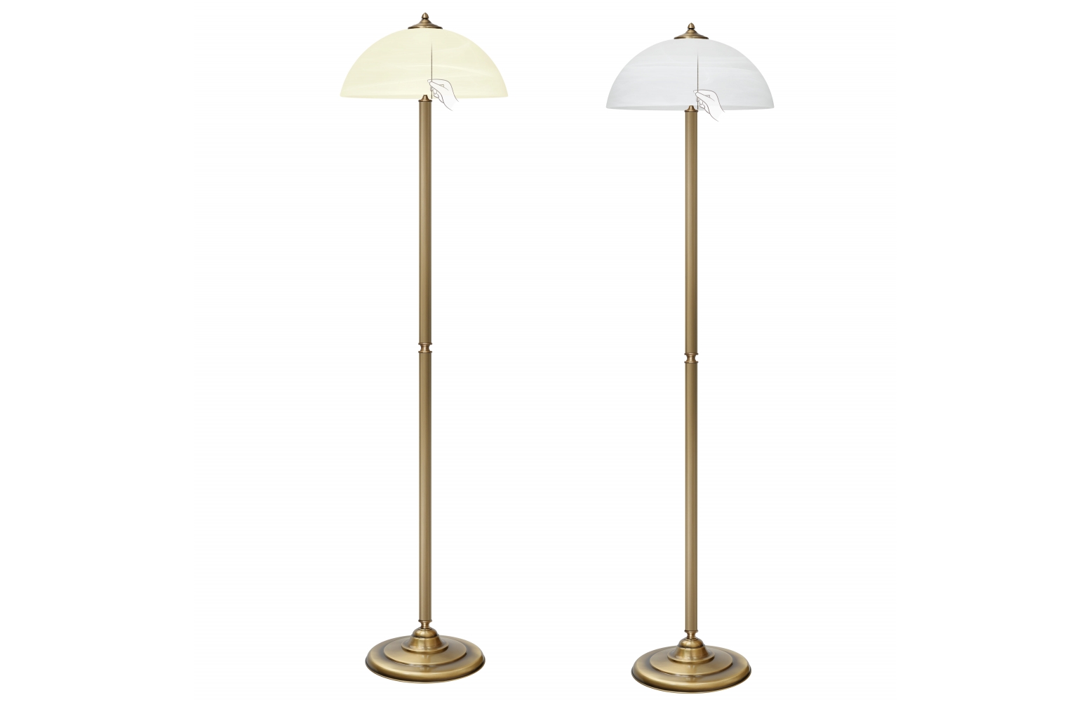 Mosiężna lampa podłogowa z łańcuszkiem V-P1D-L