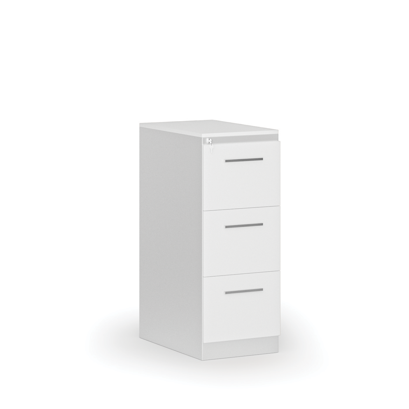 Kartoteka metalowa PRIMO z drewnianym frontem A4, 3 szuflady, biały/biały