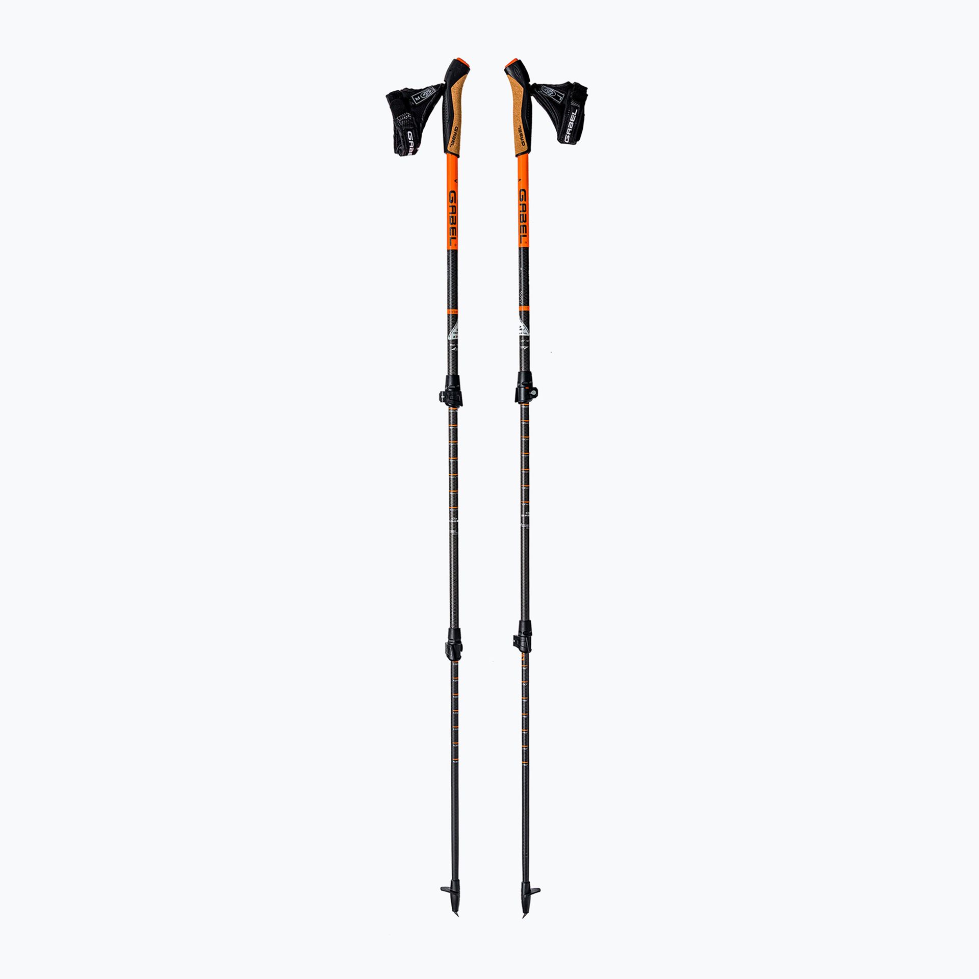 Kije nordic walking GABEL Carbon XT 3S 100 F.L. czarno-pomarańczowe 7009351420000