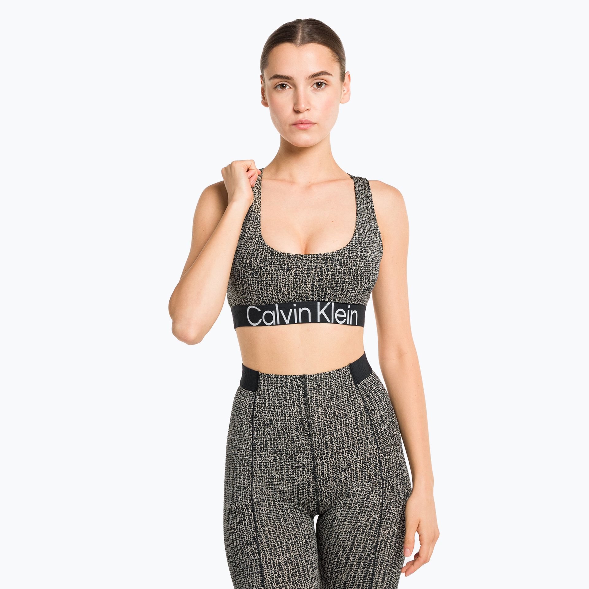 Biustonosz fitness Calvin Klein Medium Support shocking print