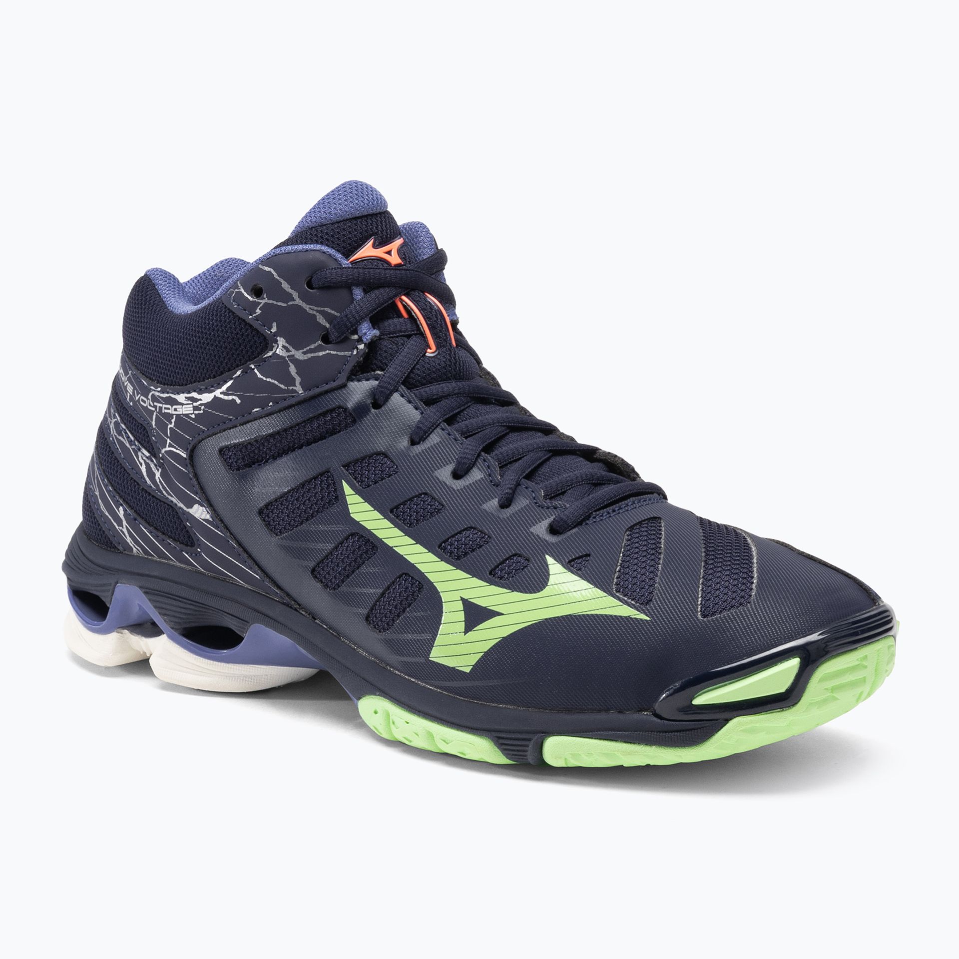 Buty do siatkówki Mizuno Wave Voltage Mid evening blue/tech green/lolite