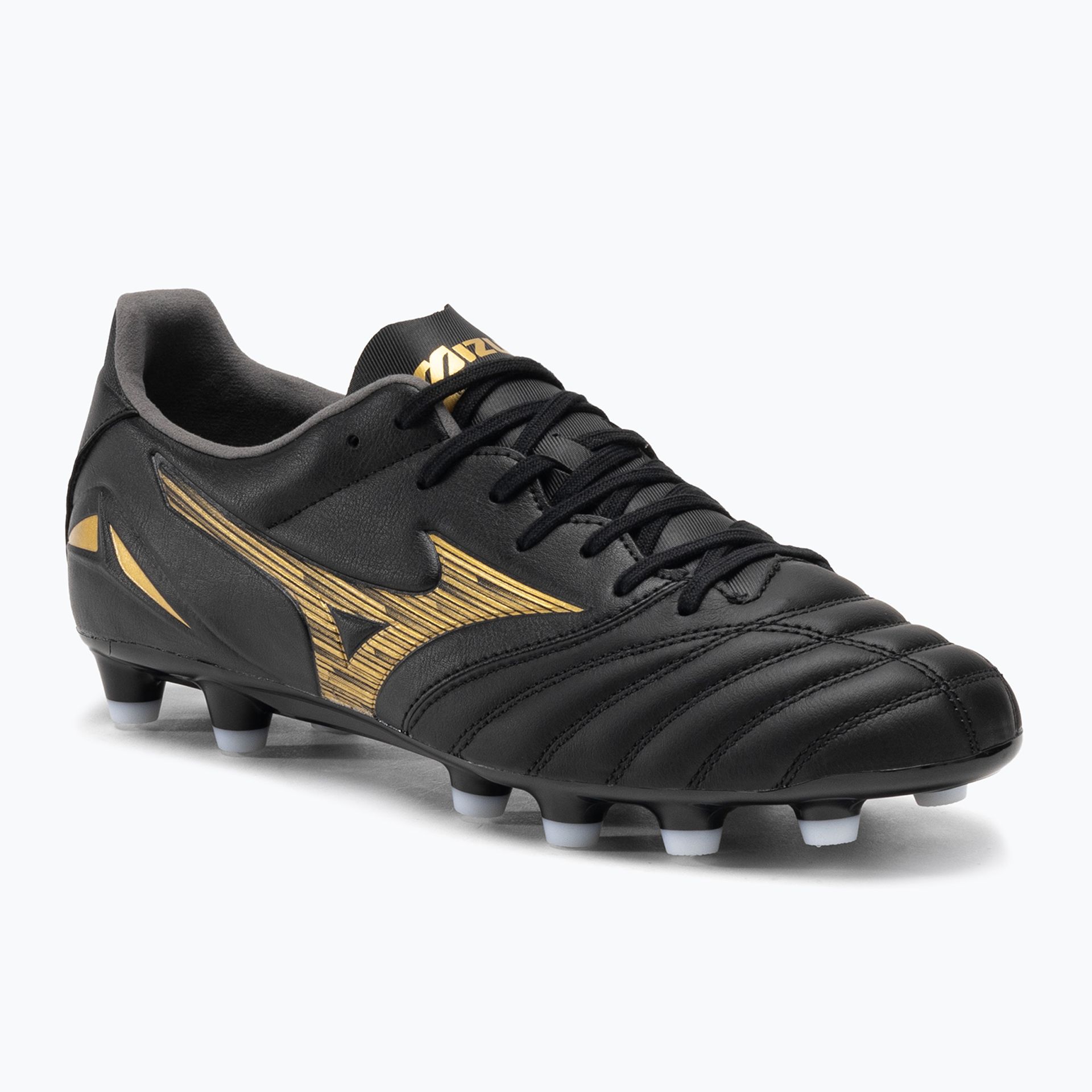 Buty piłkarskie męskie Mizuno Morelia Neo IV Pro AG black/gold/black