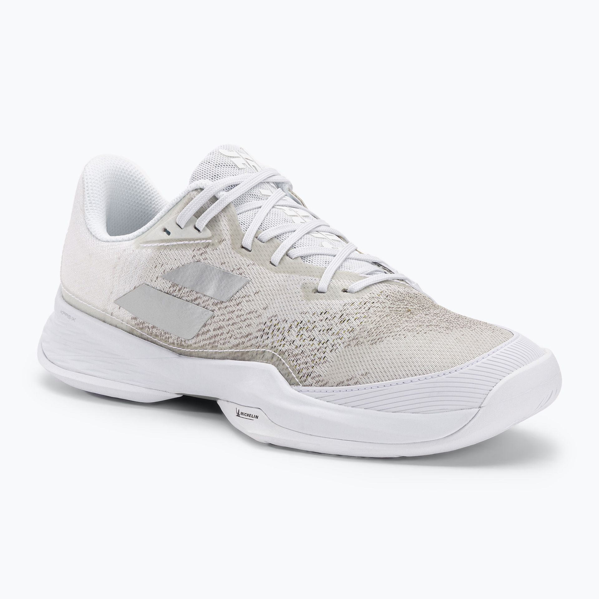 Buty do tenisa męskie Babolat 21 Jet Mach 3 AC white/silver