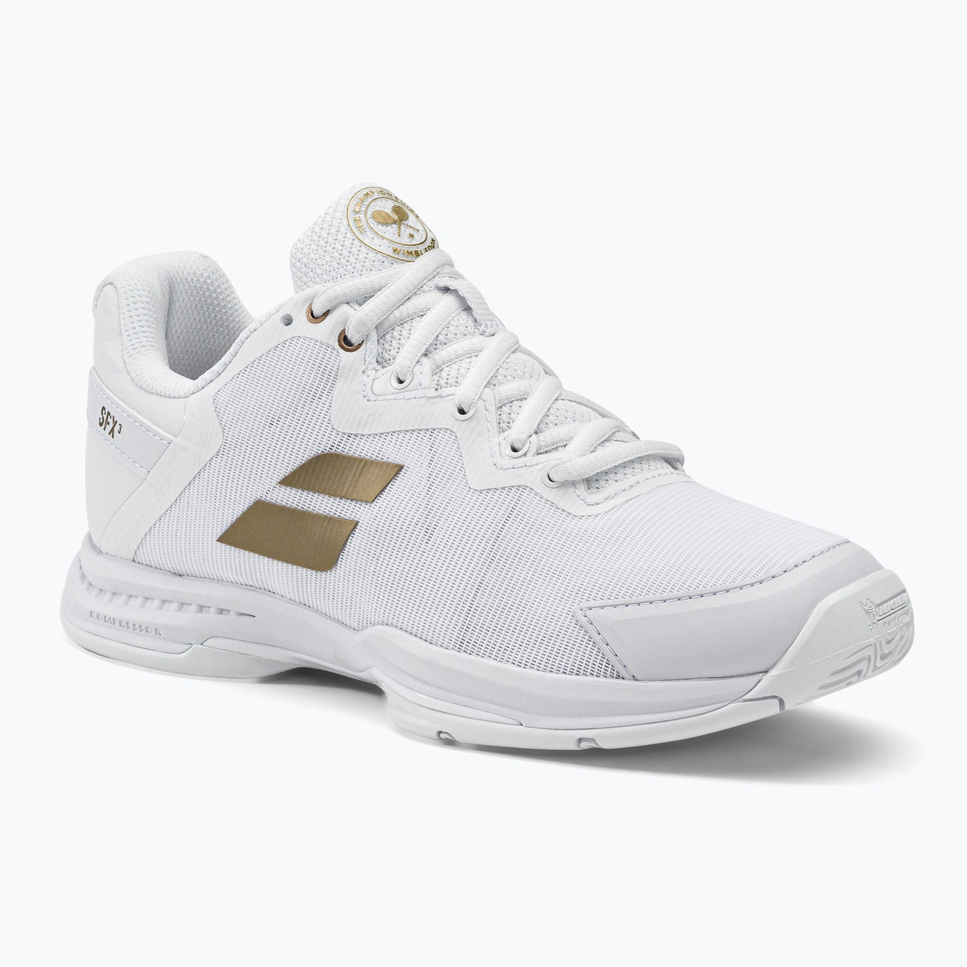 Buty do tenisa damskie Babolat SFX3 AC Wimbledon white/gold