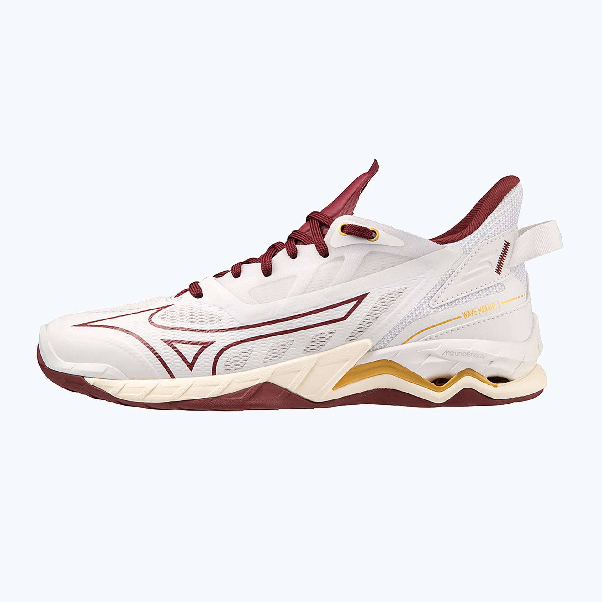 Buty do piłki ręcznej damskie Mizuno Wave Mirage 5 white/cabernet/mp gold