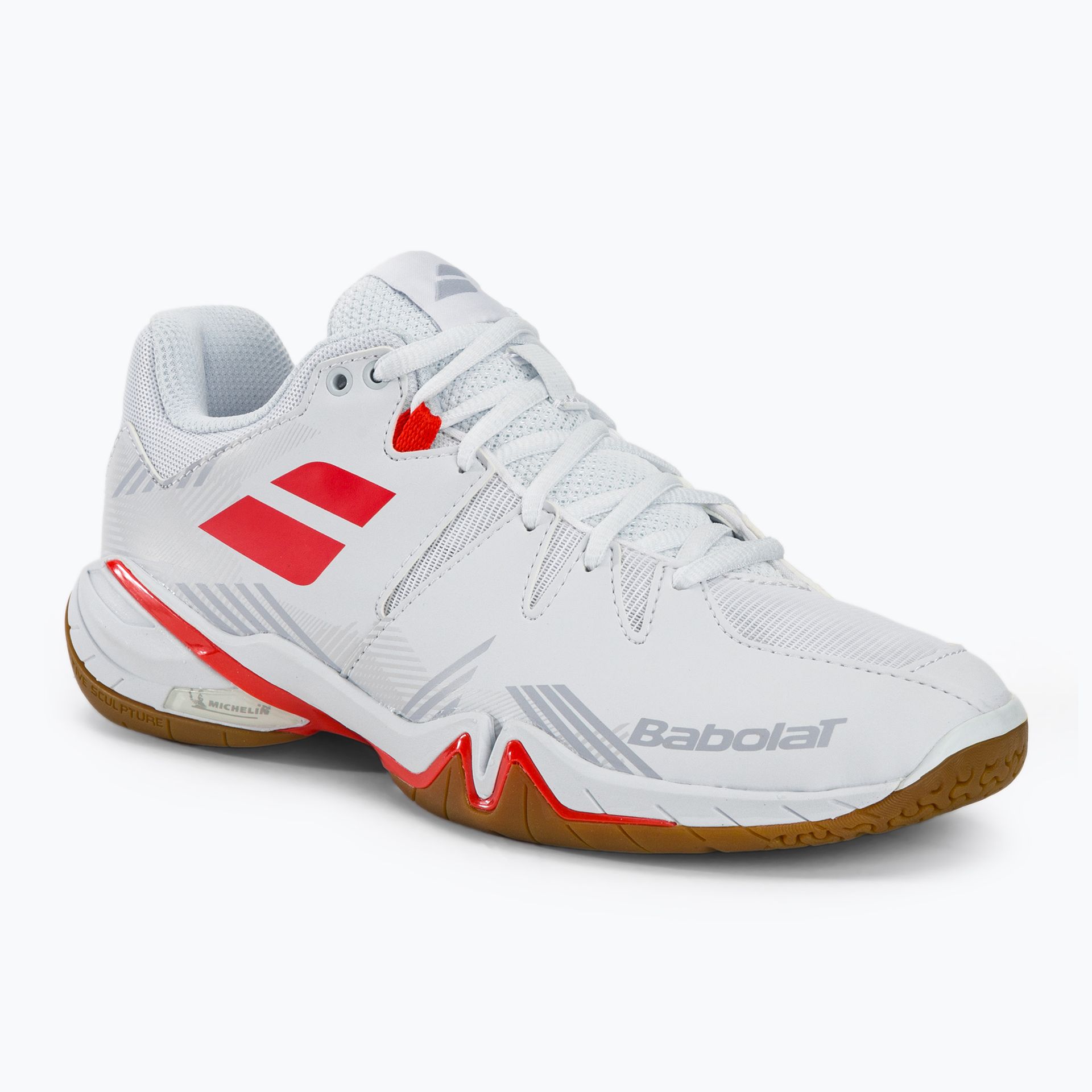 Buty do badmintona damskie Babolat Shadow Spirit white/lavender