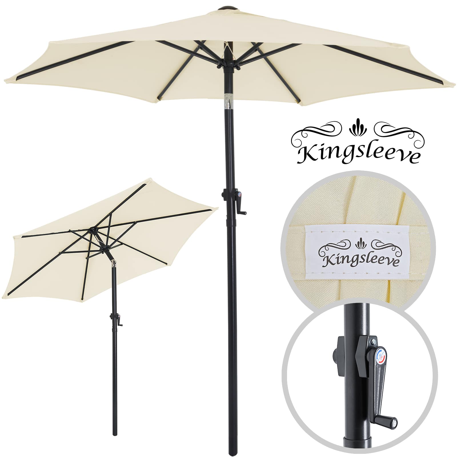Parasol Fiji Beżowy Ø200cm z Korbką