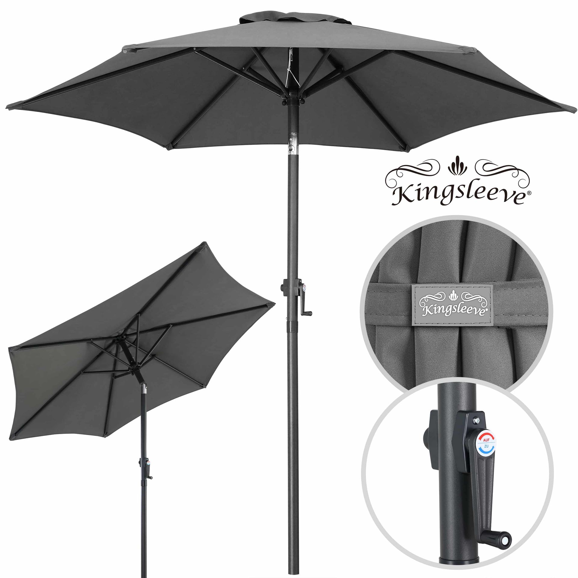 Parasol Fiji Antracyt Ø200cm z Korbką