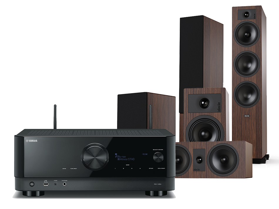 Yamaha RX-V6A (czarny) + Tesi 6 + 2 + 7 (mokka)