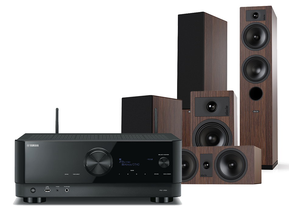 Yamaha RX-V6A (czarny) + Tesi 5 + 2 + 7 (mokka)