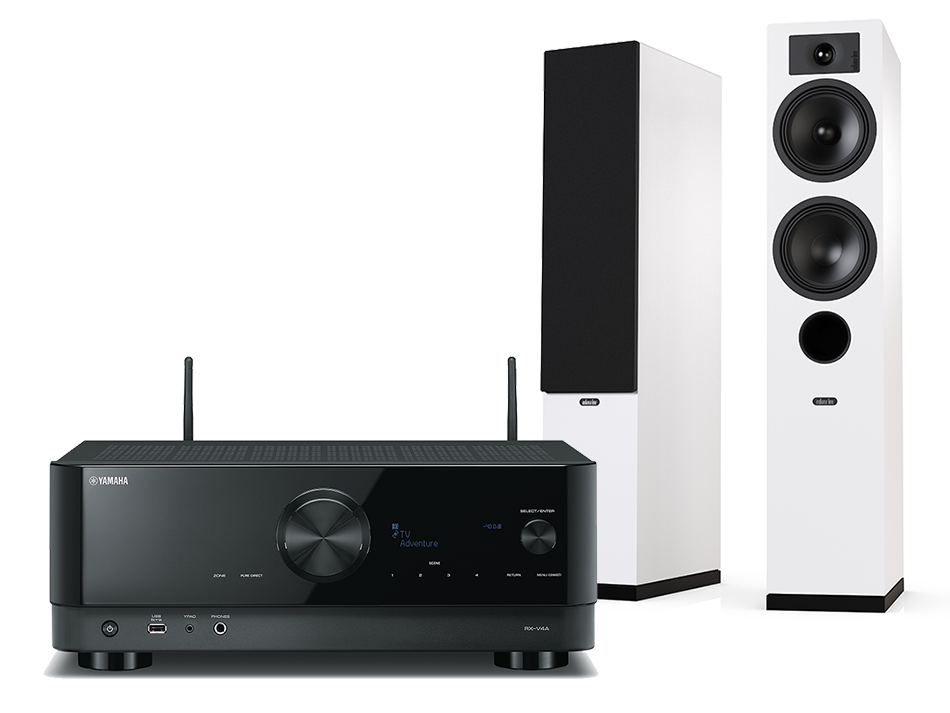Yamaha RX-V4A (czarny) + Tesi 5 (biały)