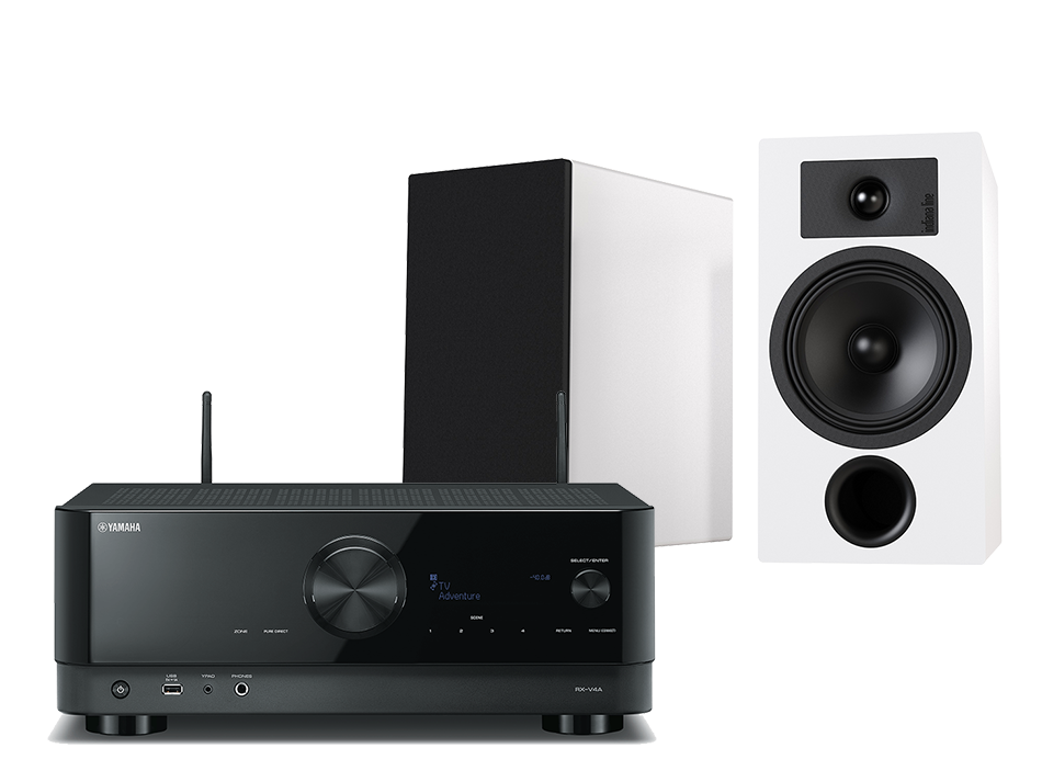 Yamaha RX-V4A (czarny) + Tesi 3 (biały)