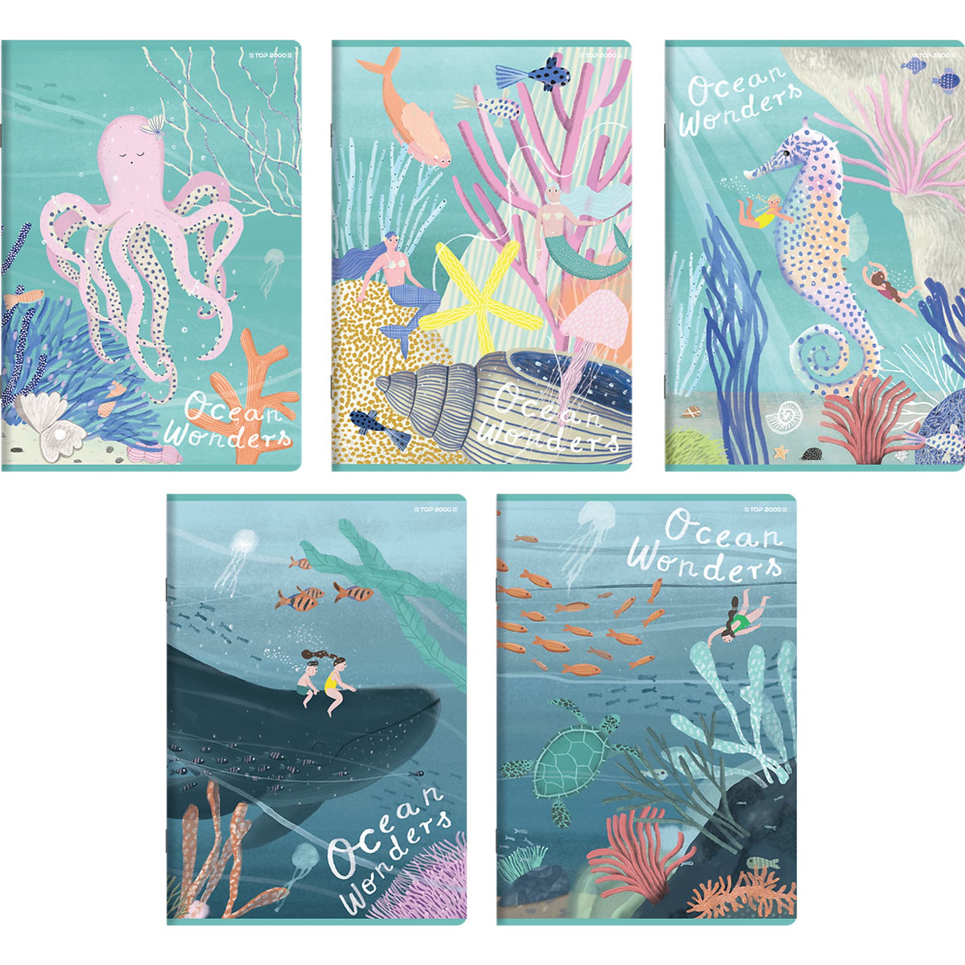 Zeszyt Top2000 A5/16k Linia kolorowa Ocean