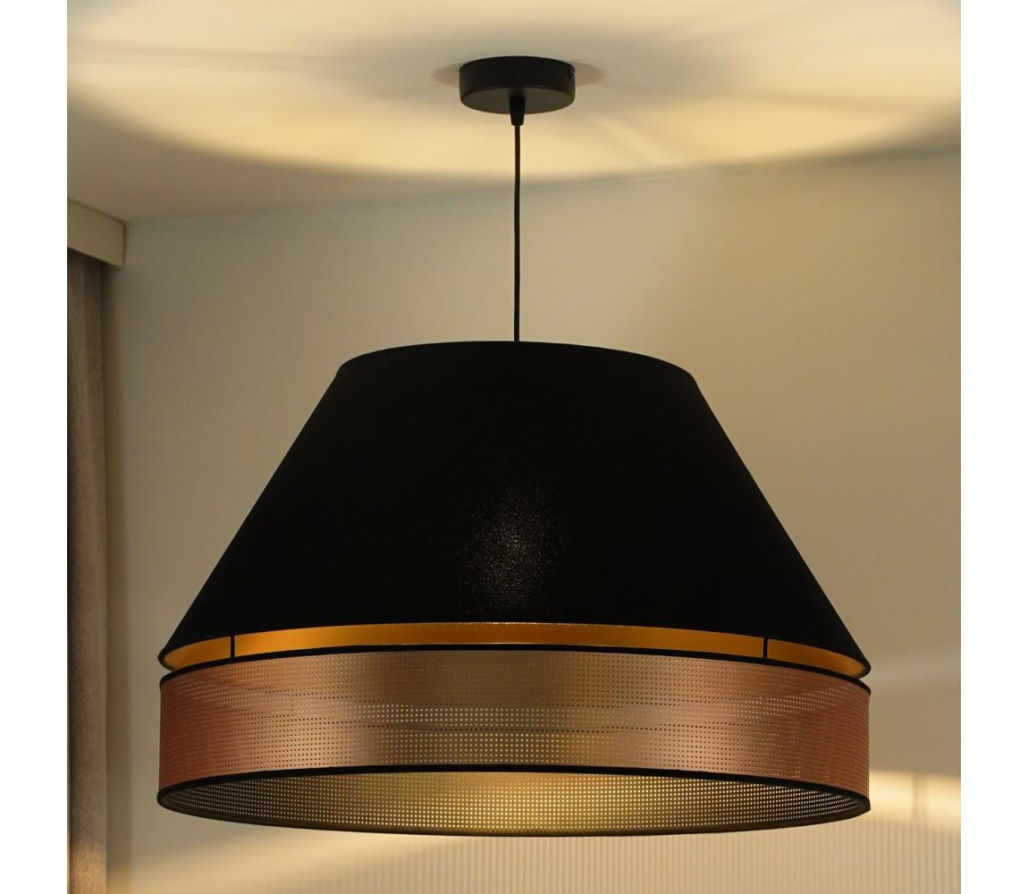 Duolla - Żyrandol na lince COPPER SHINY 1xE27/15W/230V śr. 60 cm czarny/miedziany
