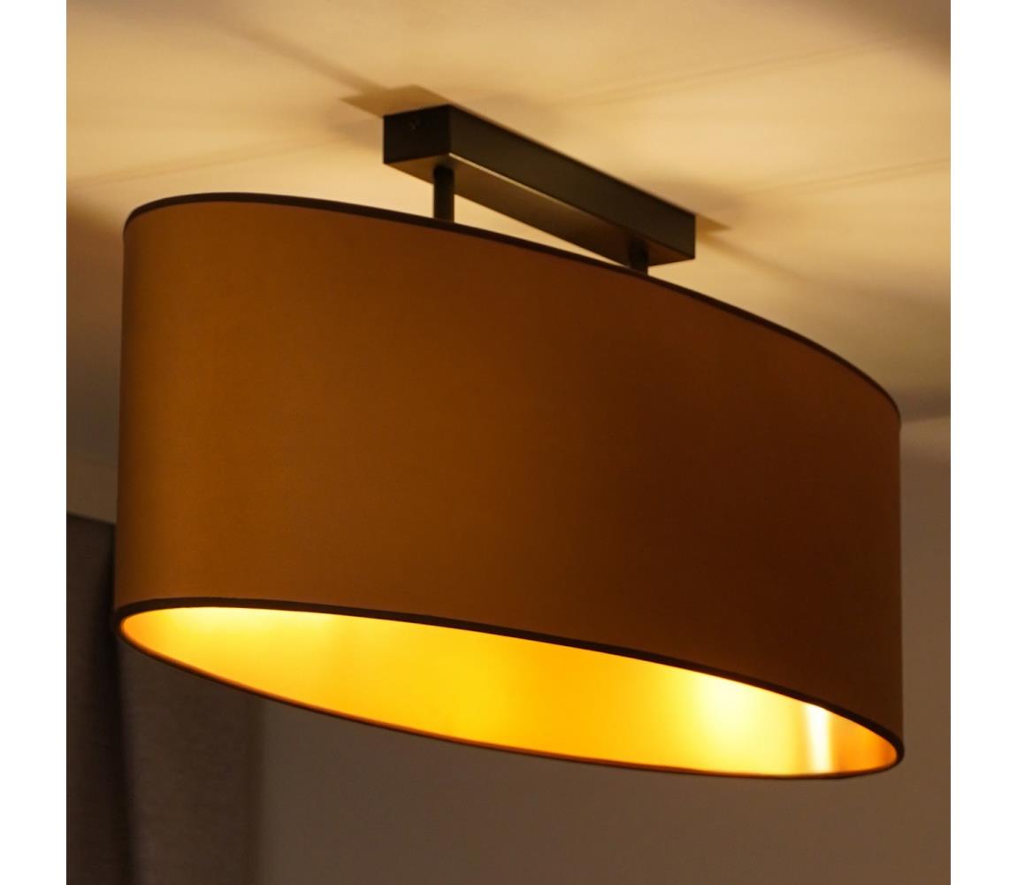 Duolla - Żyrandol natynkowy OVAL VEGAN 2xE27/15W/230V brązowy