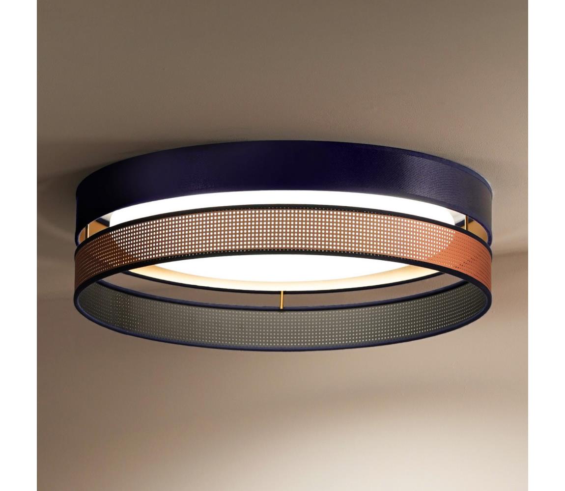 Duolla-LED Plafon ROLLER DUO SHINY LED/24W/230V śr. 45 cm niebieski/miedziany