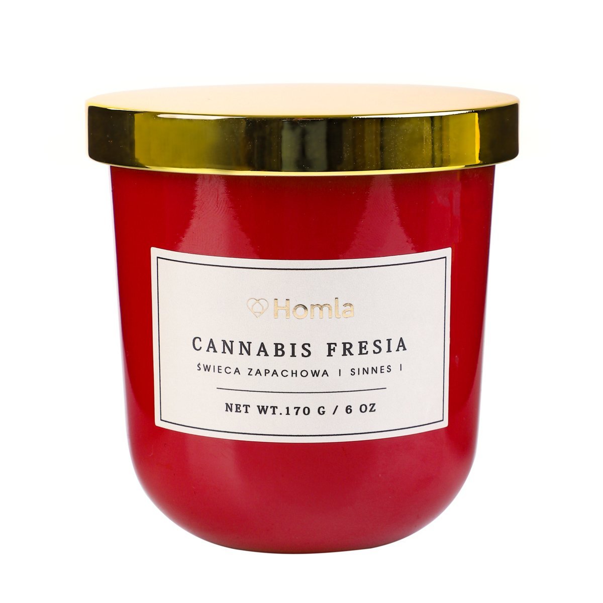 Świeca zapachowa SINNES Cannabis & Fresia 170G o aromacie konopi i frezji HOMLA