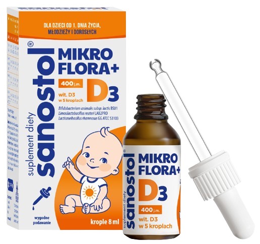 Sanostol Mikroflora D3 Krople, 8 ml