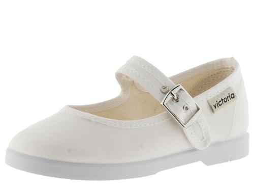 victoria 1080113, Goung Fu Soft, Balerina Pasek Klamra, Płaskie Buty Mary Jane Dziewczyny, Biały, 29 EU Estrecho