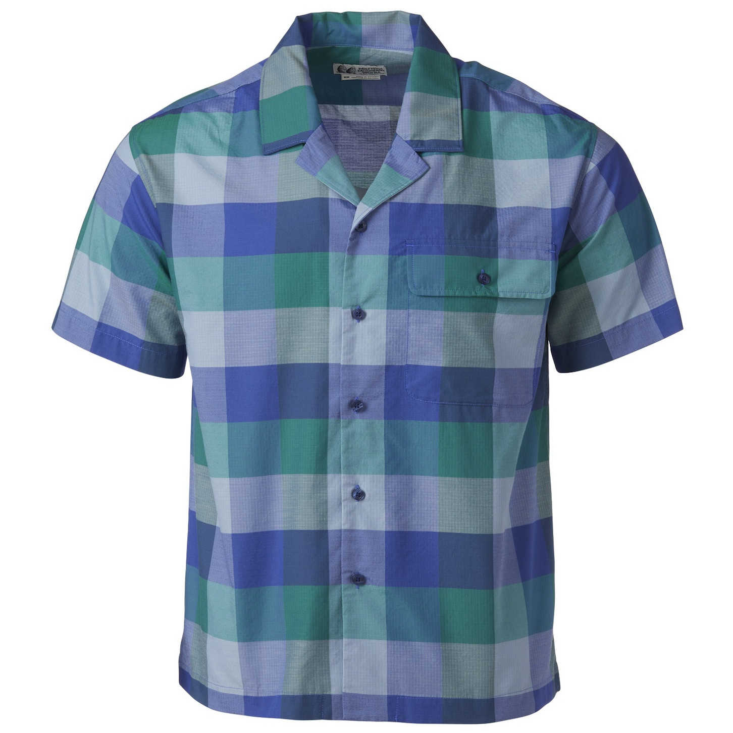 Koszula męska Marmot Muir Camp Novelty SS Rozmiar: XL / Kolor: niebieski/zielony