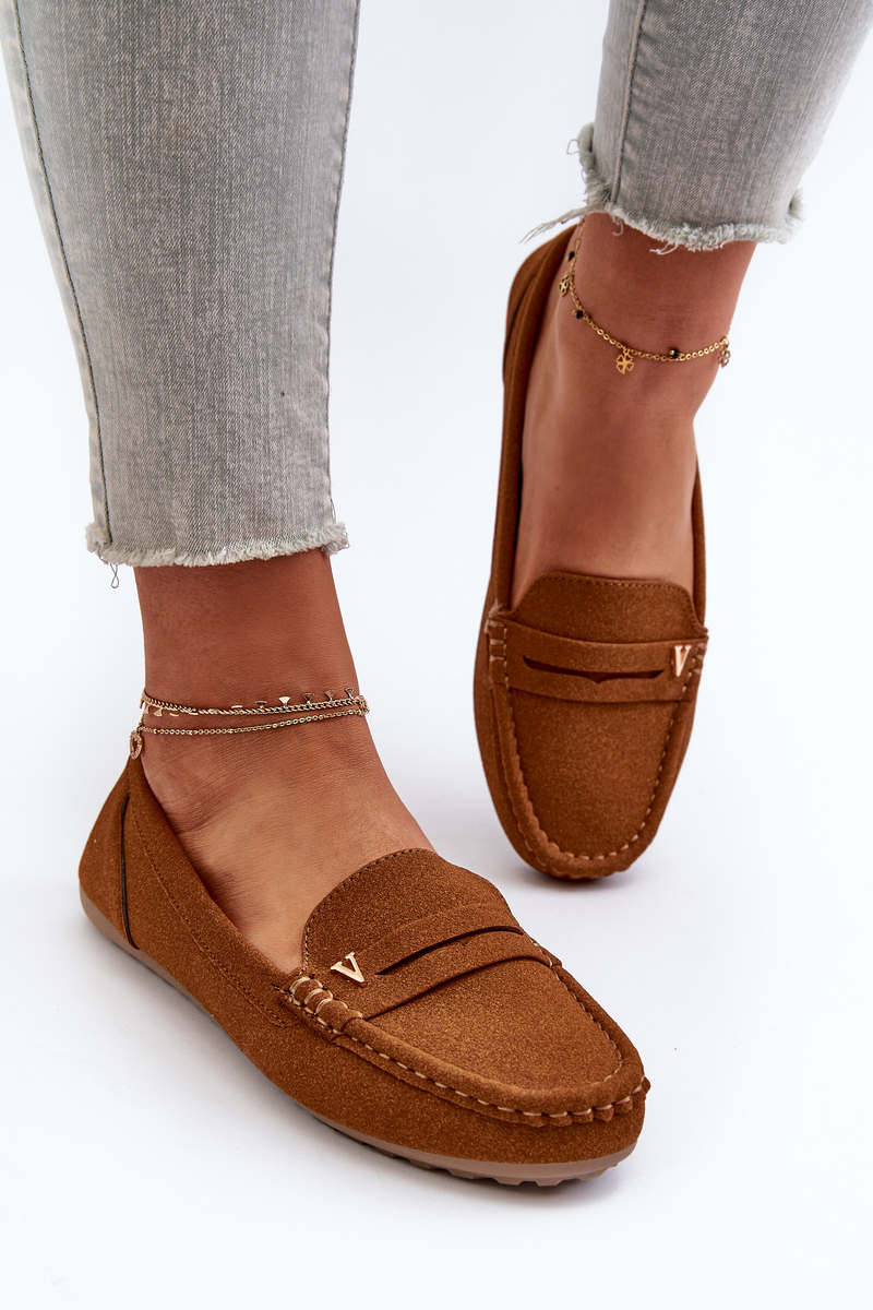 Mokasyny Klasyczne Damskie Camel Iramarie DF879 - Zazoo