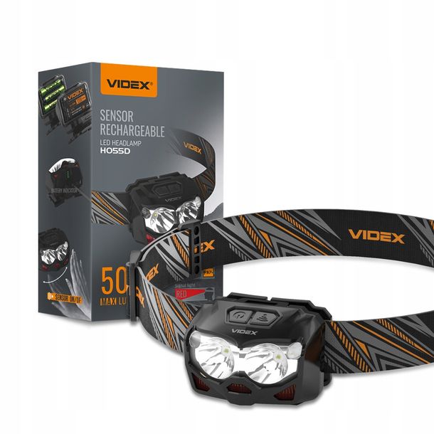 Latarka czołowa Videx czołówka mocna LED czujnik ruchu 2x5W 500lm IP65