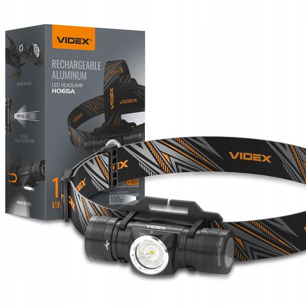 Latarka czołówka czołowa mocna Videx VLF-H065A10W 1200lm 2xCR123A 100m