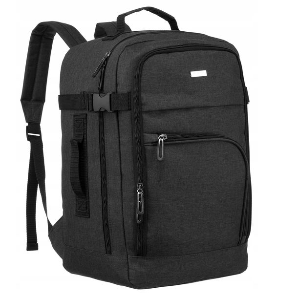 Plecak podróżny bagaż podręczny unisex czarny kabinówka samolotowy PETERSON