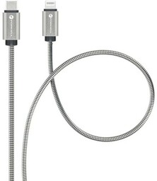 Forcell Kabel USB-C do Lightning, 27W, PD, QC3.0, 1 m, srebrny