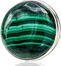 Malachit Okaz Przepiękny Pierścionek Srebro R10-26 Unikat