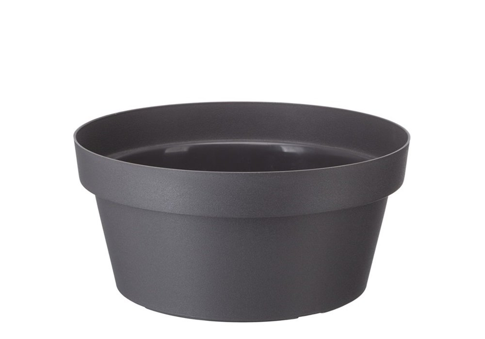 Misa plastikowa na kwiaty donica doniczka okrągła osłonka MELROSE średnica 20 cm tworzywo sztuczne antracytowy matowy